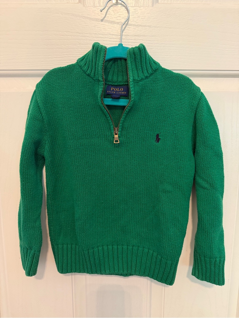 Polo by Ralph Lauren Emerald Green Half-Zip Sweater, Boys 5 Christmas Twins